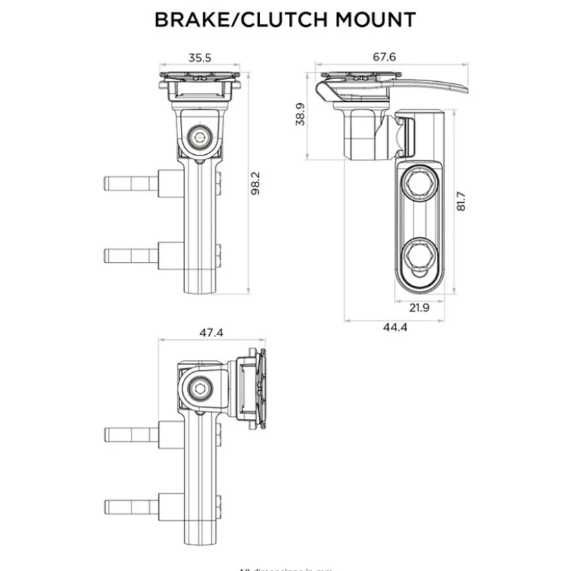 Brake/Clutch Master Cylinder Phone Mount